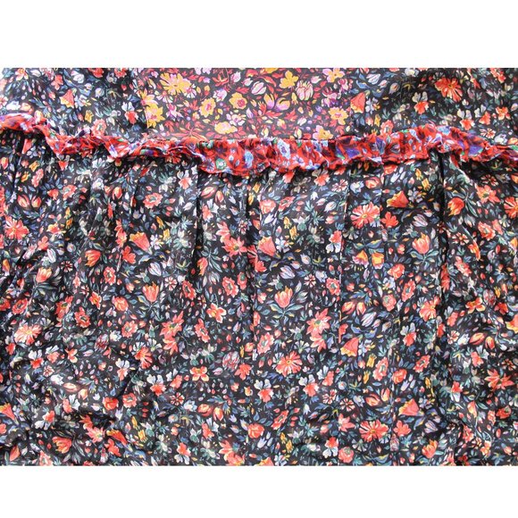 Anthropologie Helene Tunic Dress / Small / Black Floral Sheer Flowy - Picture 7 of 10